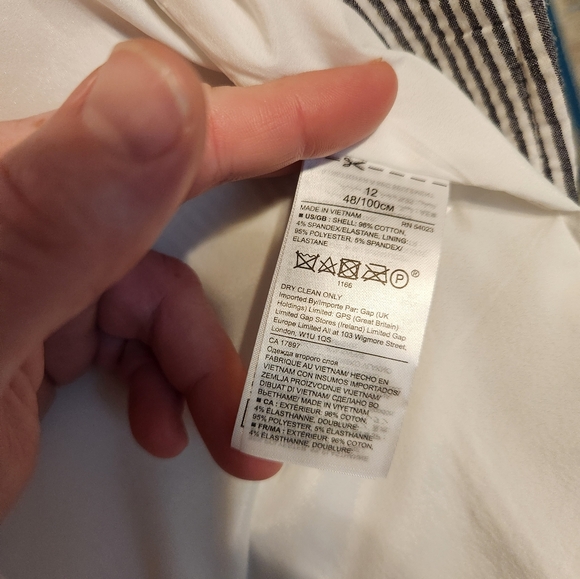 Banana Republic gray and cream women's double-breasted blazer size 12 - Picture 10 of 14